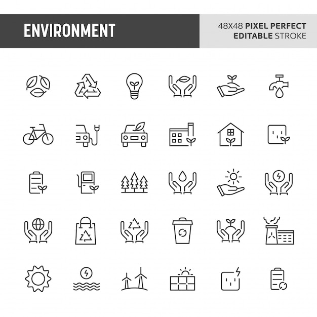 Conjunto de iconos de medio ambiente