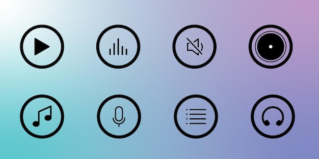 conjunto de iconos de medios musicales - iconos de herramientas web