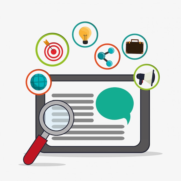 Conjunto de iconos de medios de red social de tableta