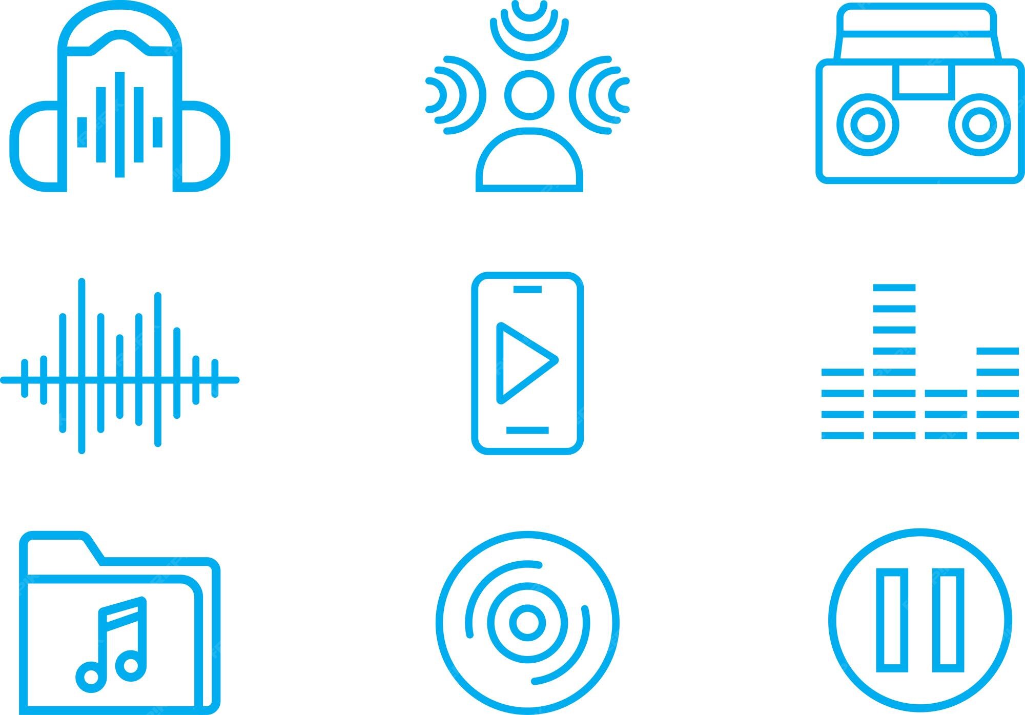 Conjunto de iconos de medios | Vector Premium