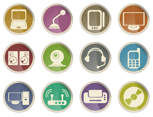 Vector conjunto de iconos de medios