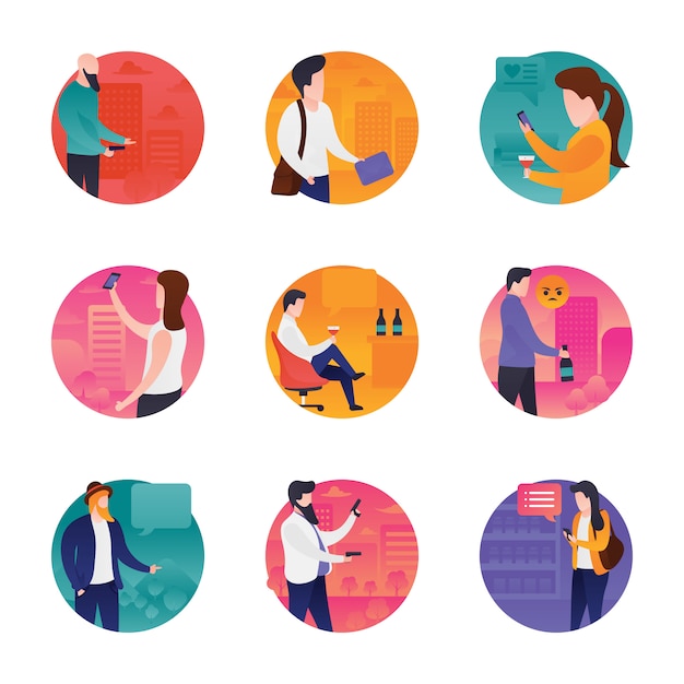 Conjunto de iconos de Meetup