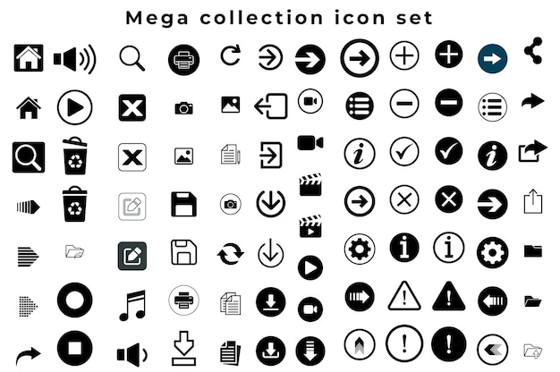 Vector conjunto de iconos de la mega colección