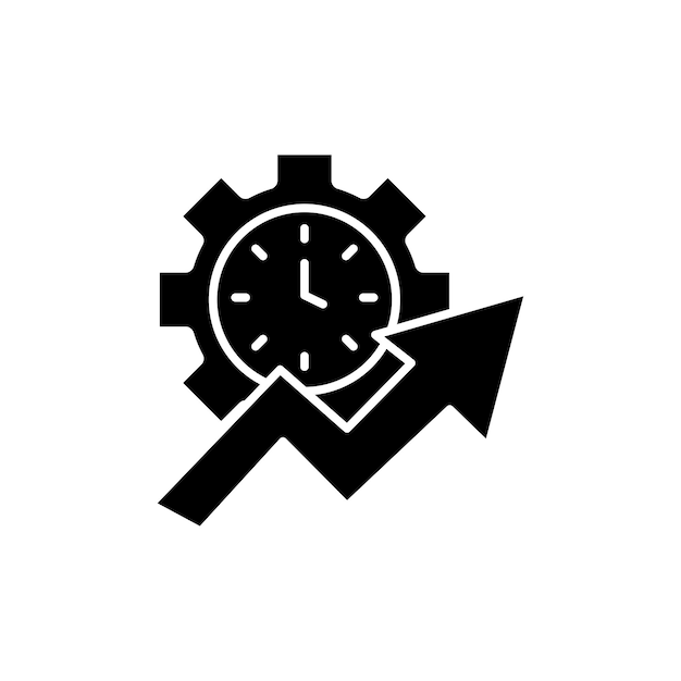 Conjunto de iconos de mejora continua Infográfico y símbolo vectorial del ciclo de calidad en un estilo de relleno y contorno negro Signo de progreso sin fin