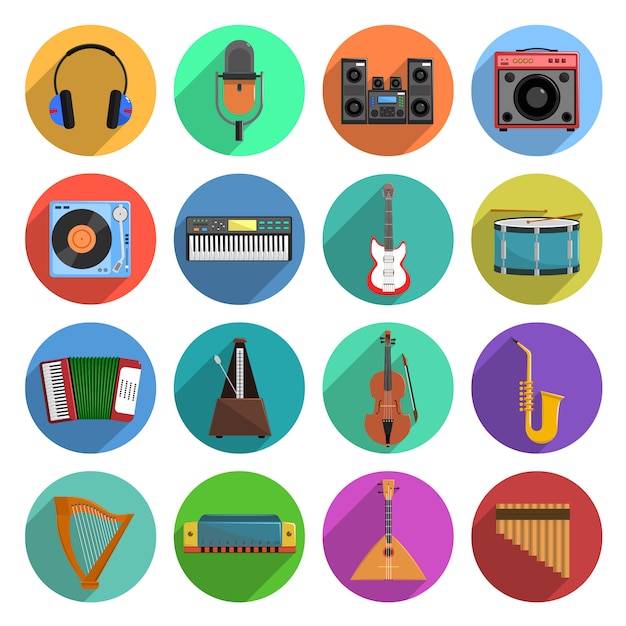 Conjunto de iconos de melodía y música