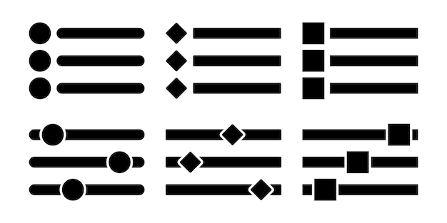 Conjunto de iconos de menú o página Diseño para aplicaciones, redes sociales y web