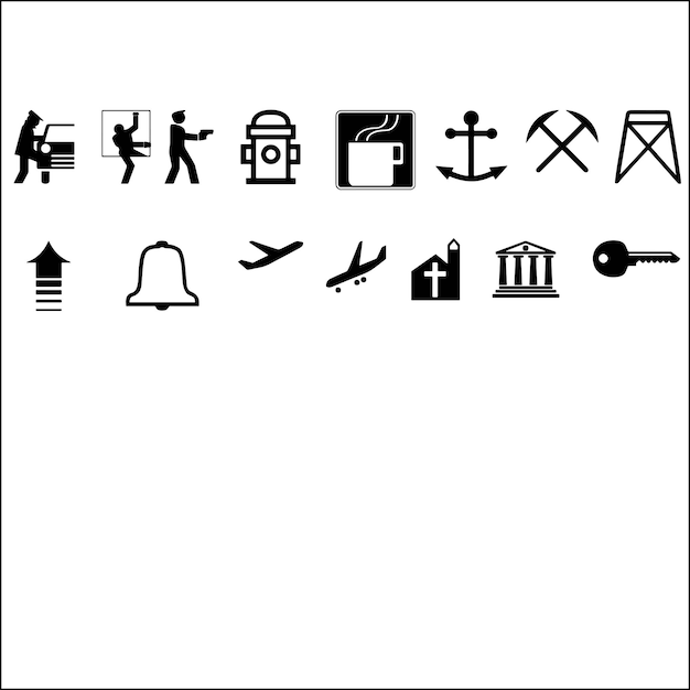 Conjunto de iconos de menú vectorial sólido