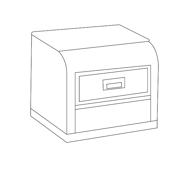 Conjunto de iconos de mesita de noche Ilustración de esquema de iconos de vector de mesita de noche para web