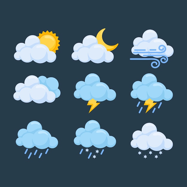 Conjunto de iconos meteorológicos