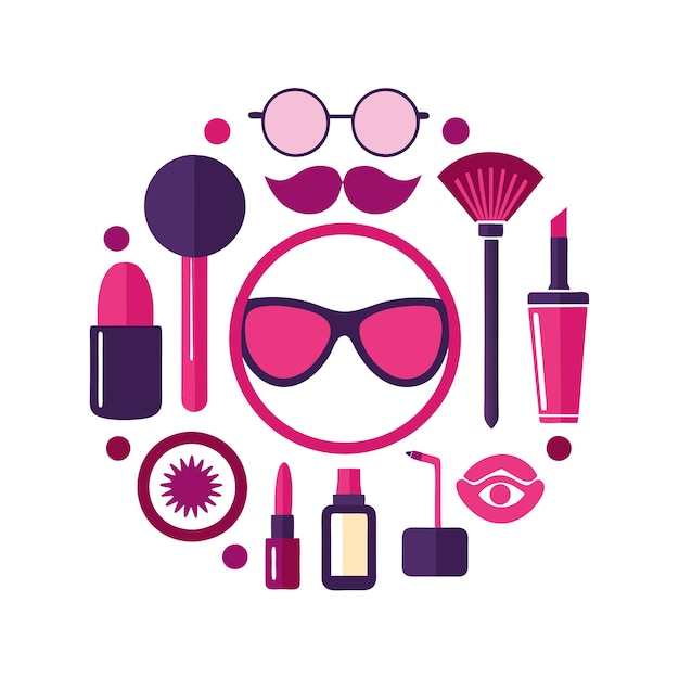 Conjunto de íconos de la moda y la belleza