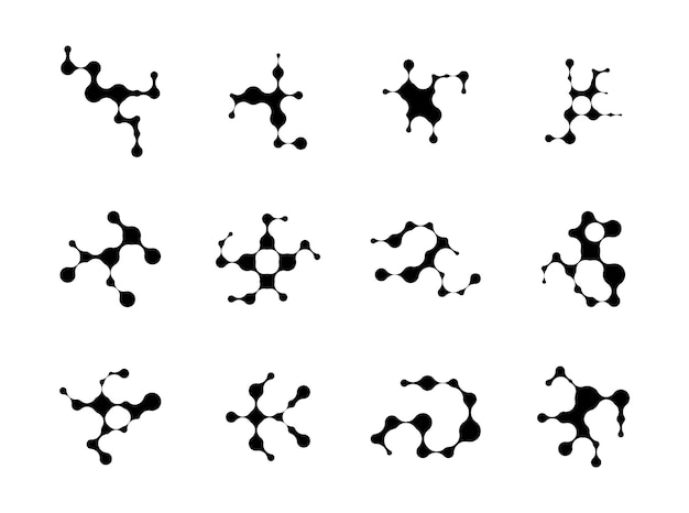 Conjunto de íconos de moléculas Ciencia Química Biología