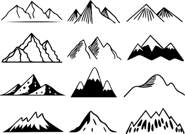 Conjunto de iconos de montaña