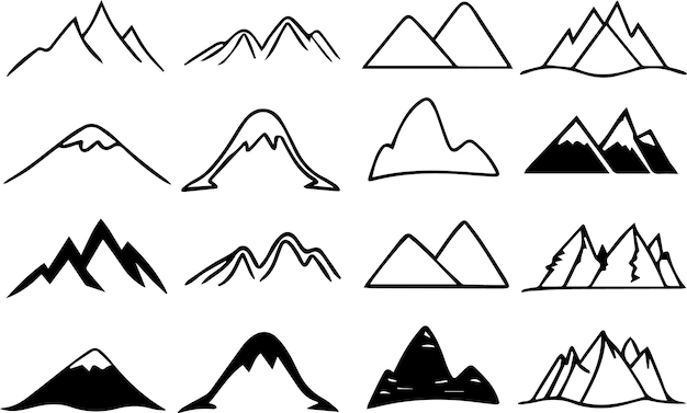 Conjunto de iconos de montaña