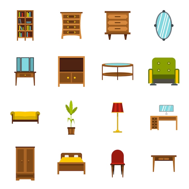 Vector conjunto de iconos de muebles