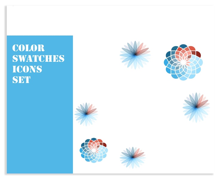 Vector conjunto de iconos de muestras de color