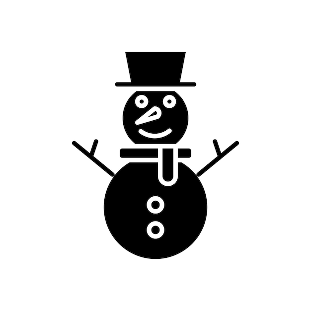 Conjunto de iconos de muñecos de nieve Feriados de invierno Muñeco de nieve para decoración festiva Símbolo vectorial en un estilo negro lleno y delineado Signo de alegría estacional y escultura de nieve