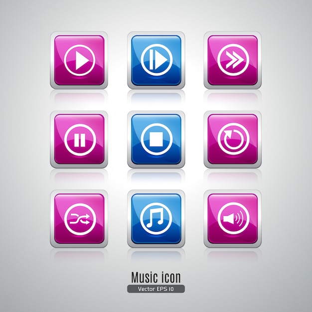 Vector conjunto de iconos de música