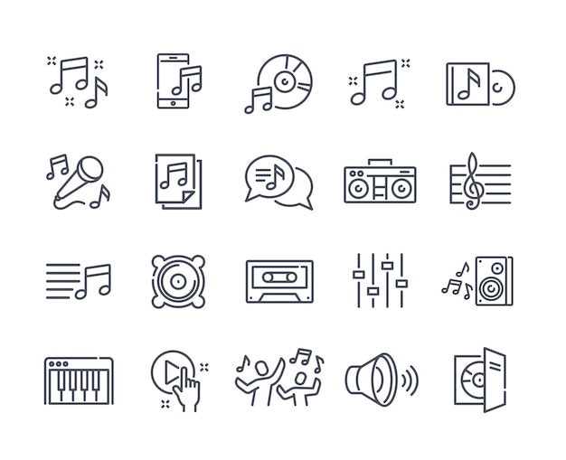 Conjunto de iconos musicales