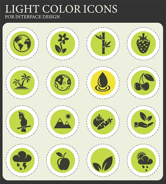 Conjunto de iconos de naturaleza