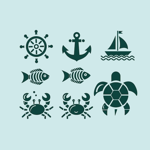 Conjunto de iconos náuticos