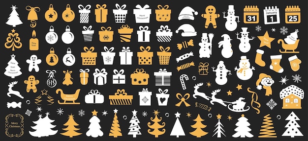 Conjunto de iconos de navidad ilustración vectorial