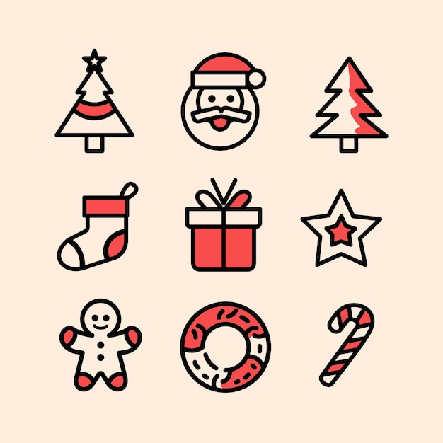 Conjunto de iconos de Navidad