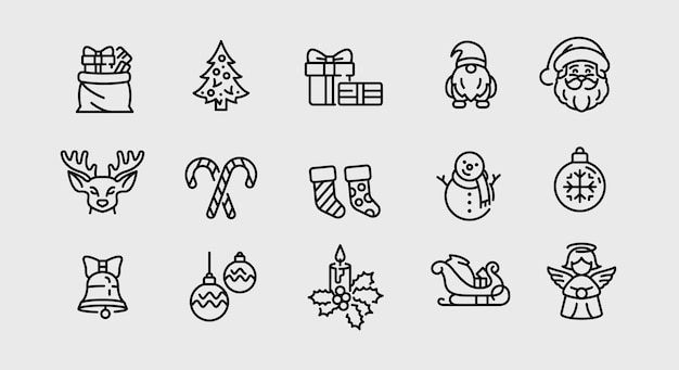 Conjunto de iconos de Navidad
