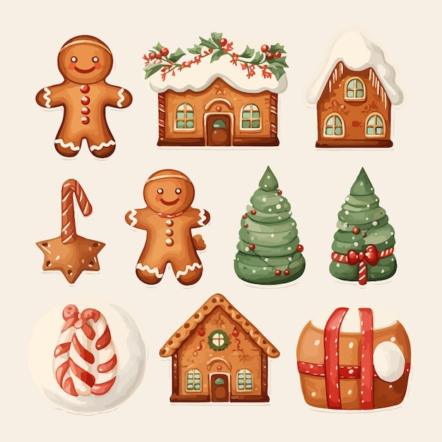 Vector conjunto de iconos de navidad