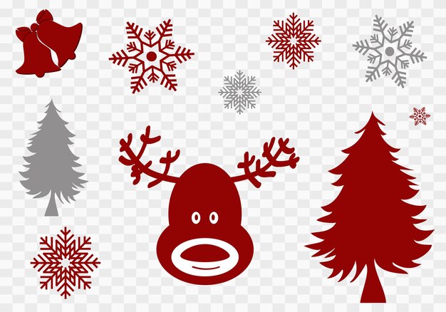 Vector conjunto de iconos de navidadilustración vectorial