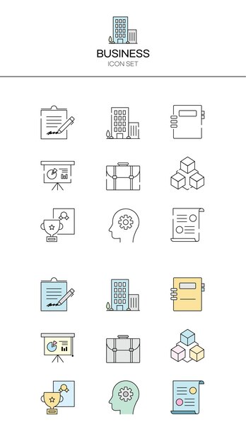 Conjunto de iconos de negocio vectorial