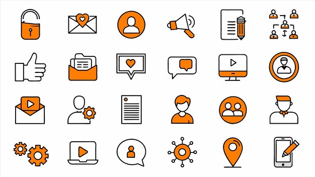 un conjunto de iconos de negocios, incluido uno que dice personal