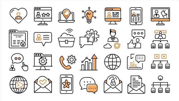 un conjunto de iconos de negocios con la palabra bienvenida en la parte superior