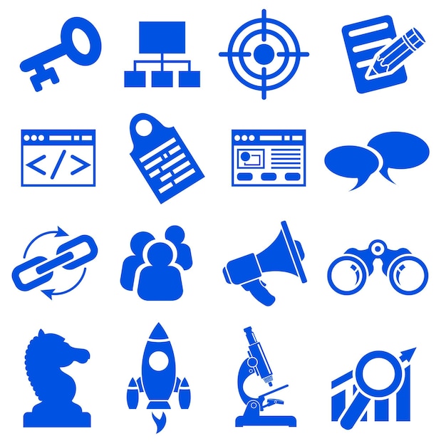 Conjunto de iconos de negocios SEO