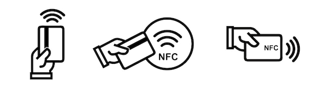 Conjunto de iconos de NFC para el pago de NFC