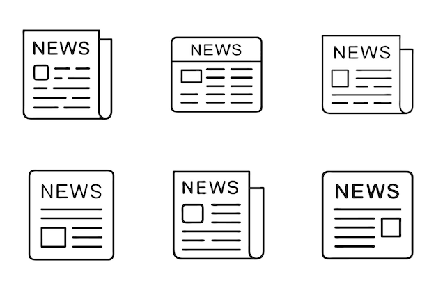 Conjunto de iconos de noticias en vector