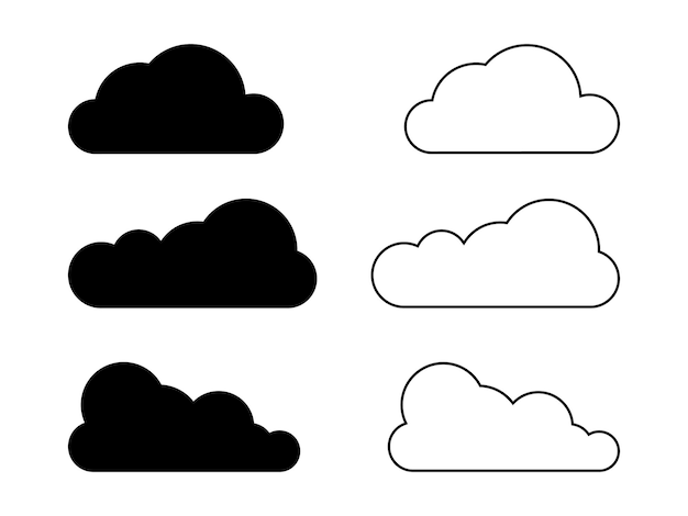 Vector conjunto de iconos de nube