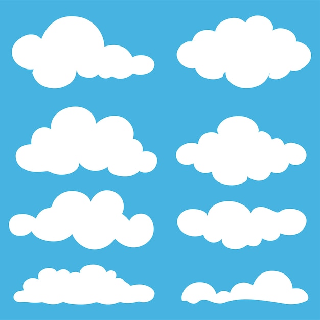 Conjunto de íconos de nubes vectoriales