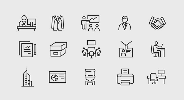 Conjunto de iconos de oficina