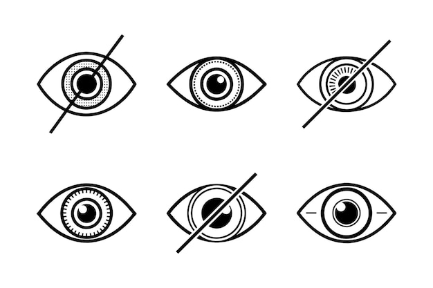 Conjunto de iconos de ojos en estilo vectorial creativo