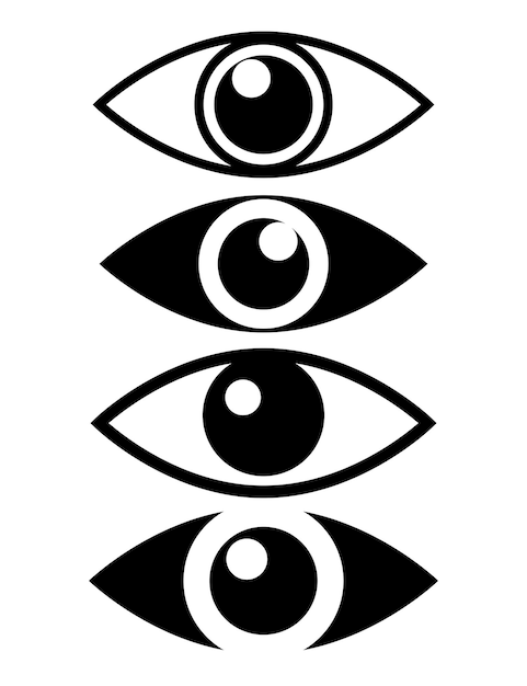 Conjunto de iconos de ojos Pack de pictogramas simples