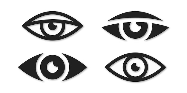 Conjunto de iconos de ojos Vector ilustración aislada Colección de símbolos de ojos