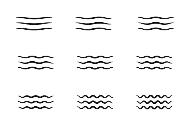 Conjunto de iconos de onda ilustración vectorial aislada