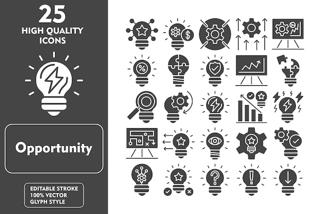 Conjunto de iconos de oportunidad