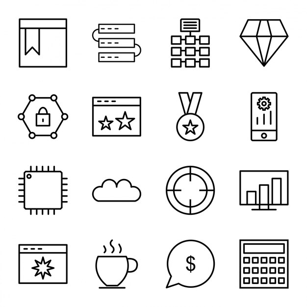 Conjunto de iconos de optimización de motores de búsqueda
