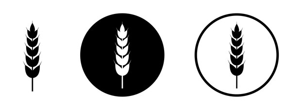 Conjunto de iconos de orejas de trigo Logotipo de trigo Iconos de conjuntos de picos de grano Icon de grano Ilustración vectorial del símbolo de la agricultura