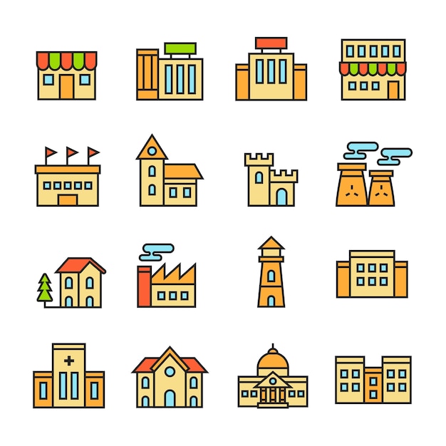 Conjunto de iconos de Paforo (Edificio)