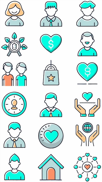 un conjunto de iconos con la palabra financiera en él