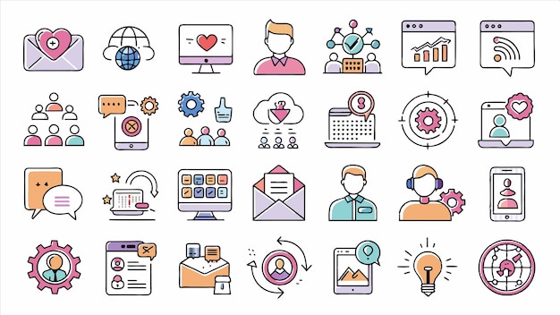 un conjunto de iconos con la palabra personal en ellos