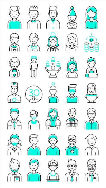 un conjunto de iconos con las palabras 30 en ellos