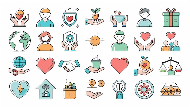un conjunto de iconos con las palabras amor en ellos